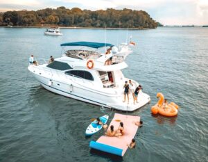 yacht rental singapore seek sophie water mat float yacht party