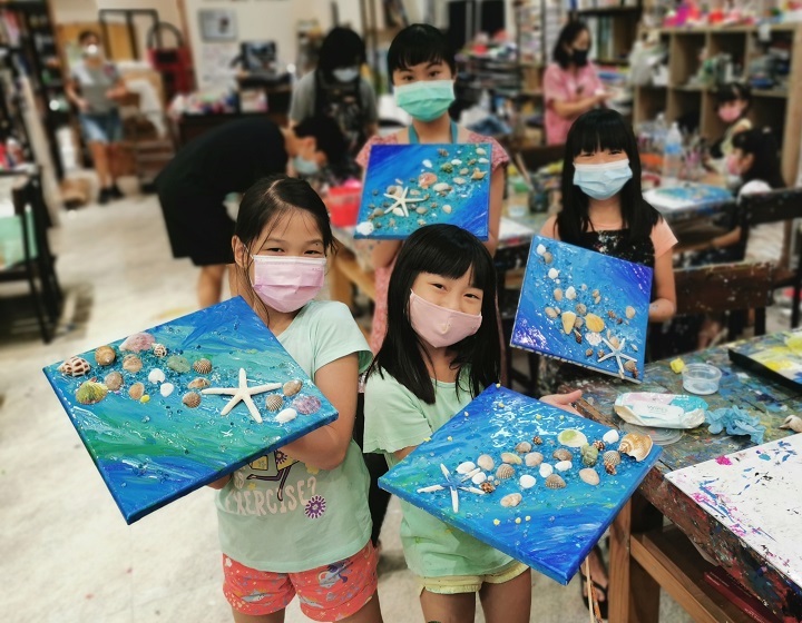 Art Class for Kids Singapore Our Art Studio Kids Showing Off Art