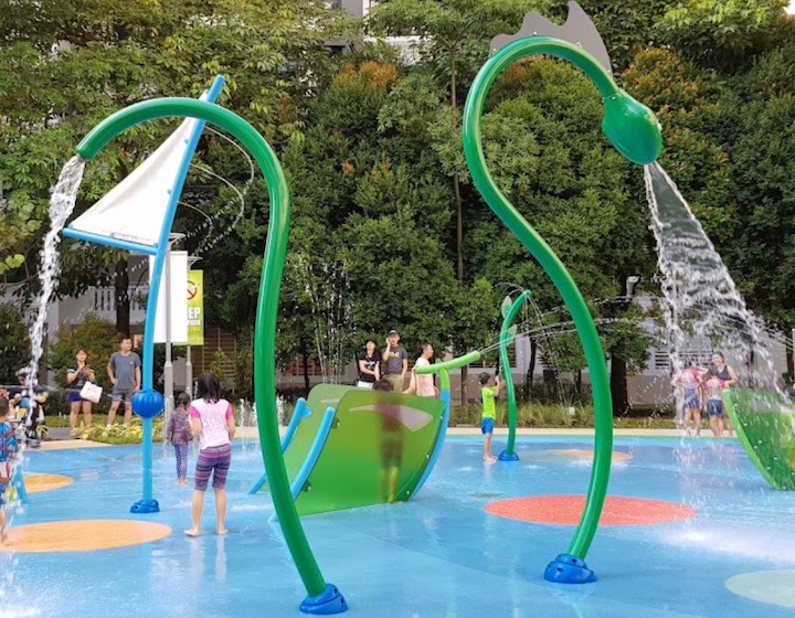 Jelutung Harbour Park water playground within an HDB at Admiralty Link