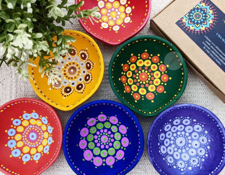 Deepavali Events & Activities - 9. Clay Oil Lamp Mandala Painting Workshop