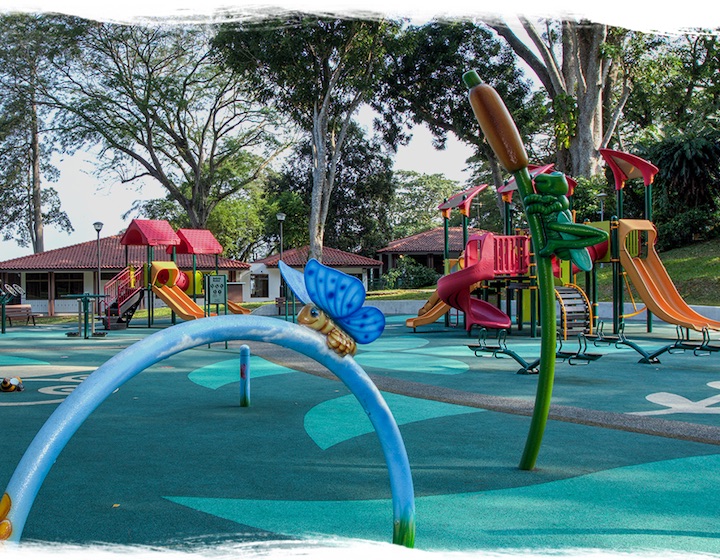 chalet Singapore staycation with kids in Singapore at Civil Service Club with playground