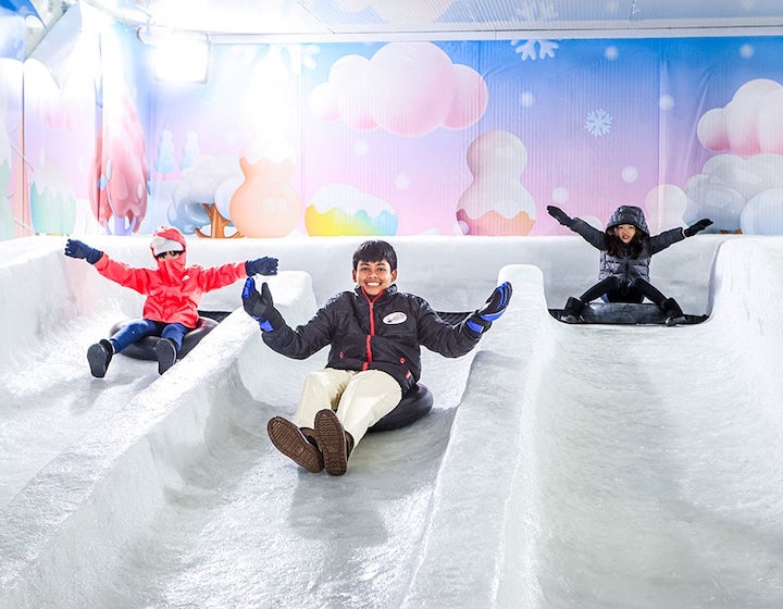 changi festive village - ice slide