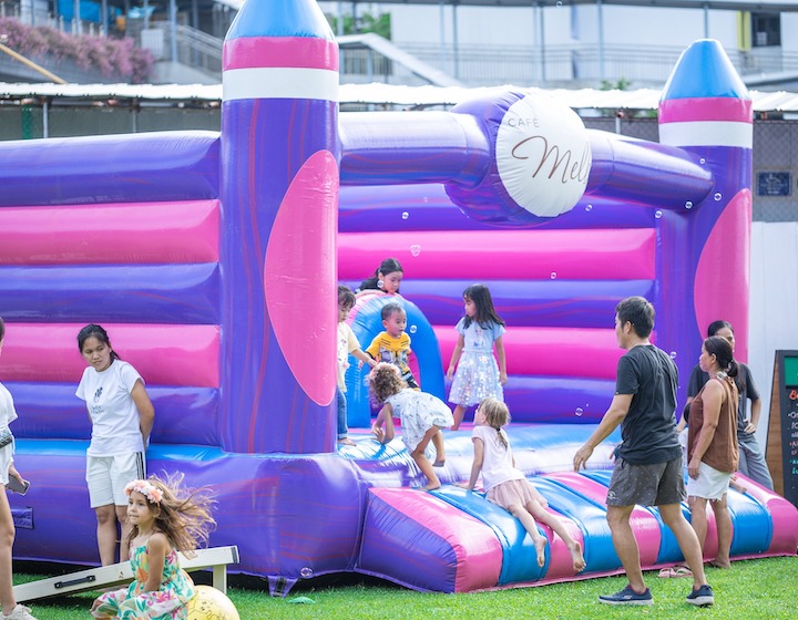 easter brunches singapore - cafe melba mediapolis bouncy castle