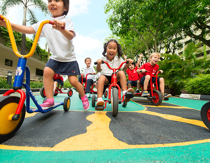 Singapore American School Open Morning Little Kids on Bikes