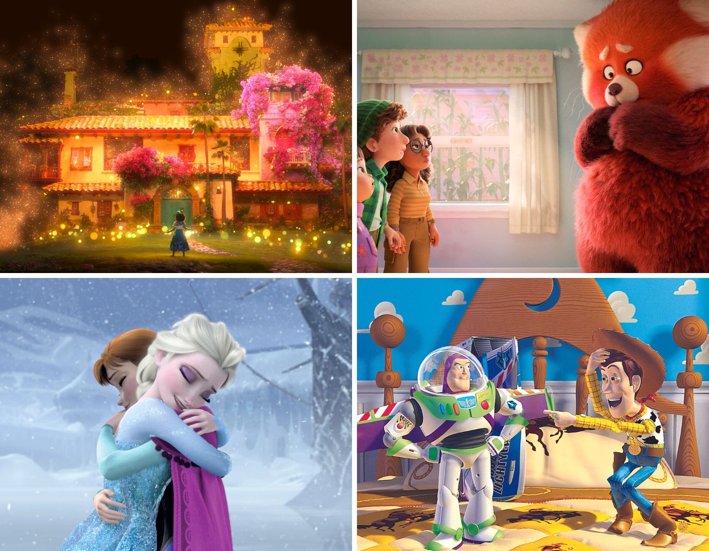 Disney + for family movies Encanto, Frozen, Toy Story, Turning Red 