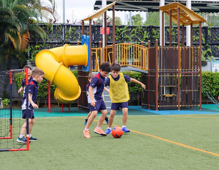 brighton college singapore students playing soccer