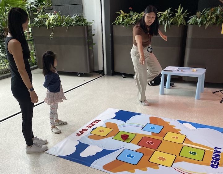changi airport jewel camping family quest childhood games hopscotch
