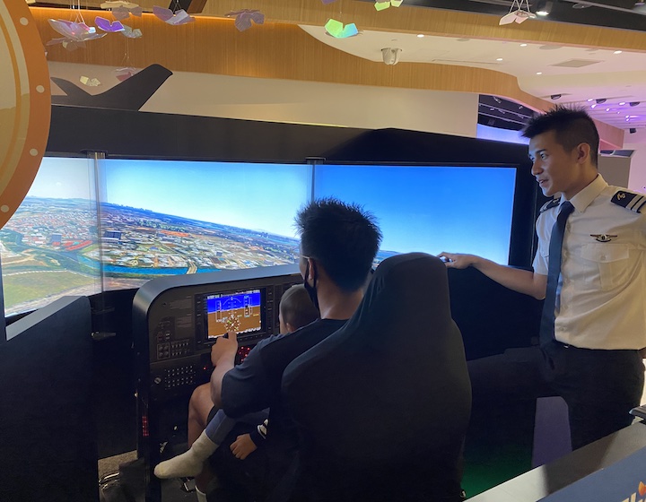 changi airport jewel camping flight simulator