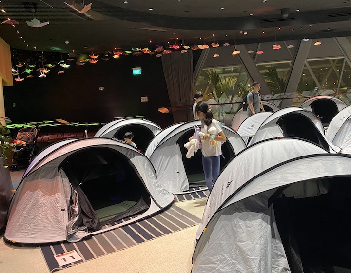 changi airport jewel camping tents