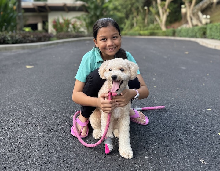 overseas mama in Brunei - Karen Williams' daughter and pup
