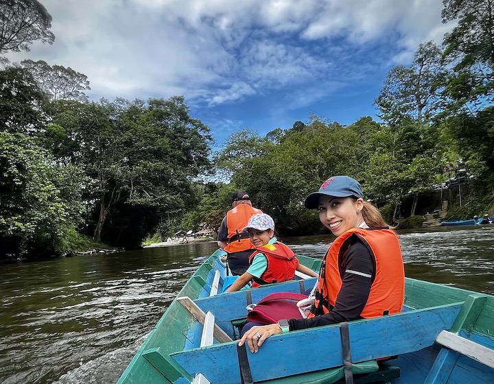 overseas mama in Brunei - Karen Williams boat