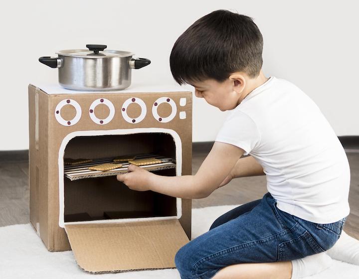 DIY Cardboard Craft Kids - Kitchen