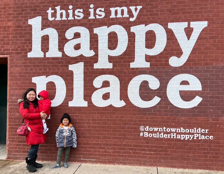 Lina Lie with Children - Happy Place Sign