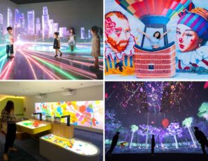 Singapore City Gallery (top left), Madame Tussauds Exhibits (top right), Cherilyn Gan (bottom left), teamLab (bottom right)