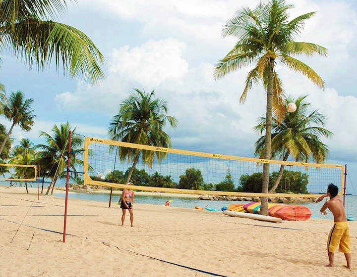 sentosa things to do in sentosa free attraction in sentosa - sentosa beach - beach courts
