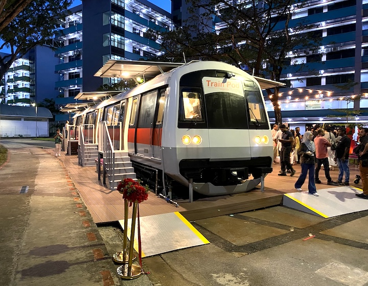 tiny pod - train pod - one-north - pan view -exterior