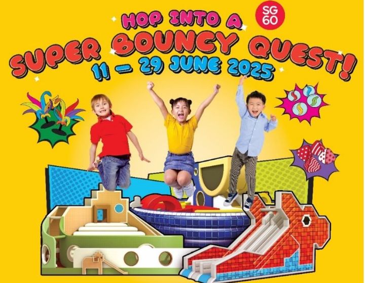 things to do this weekend in Singapore - kids events - marina square old school bouncy castle