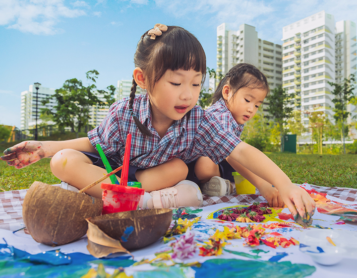 e-bridge pre-school outdoor play