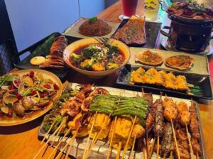 supper spots in Singapore - Taan Asian Grill Bar skewers