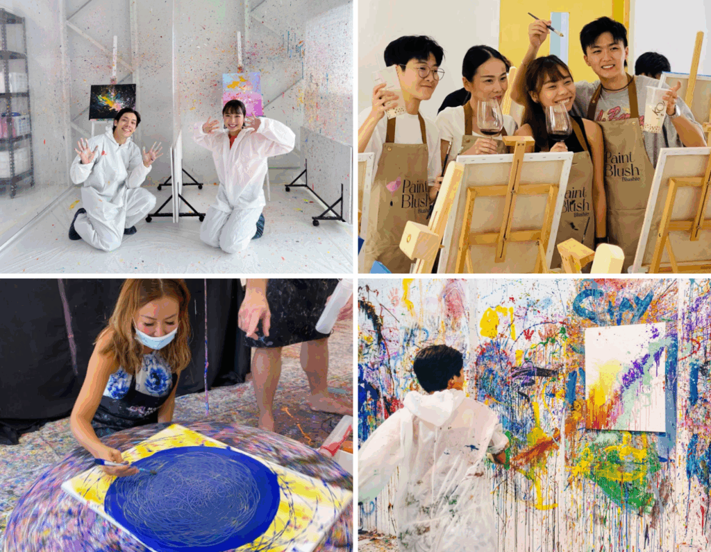 art jamming collage - balloon splatter art - art jam - spin art - splatter art