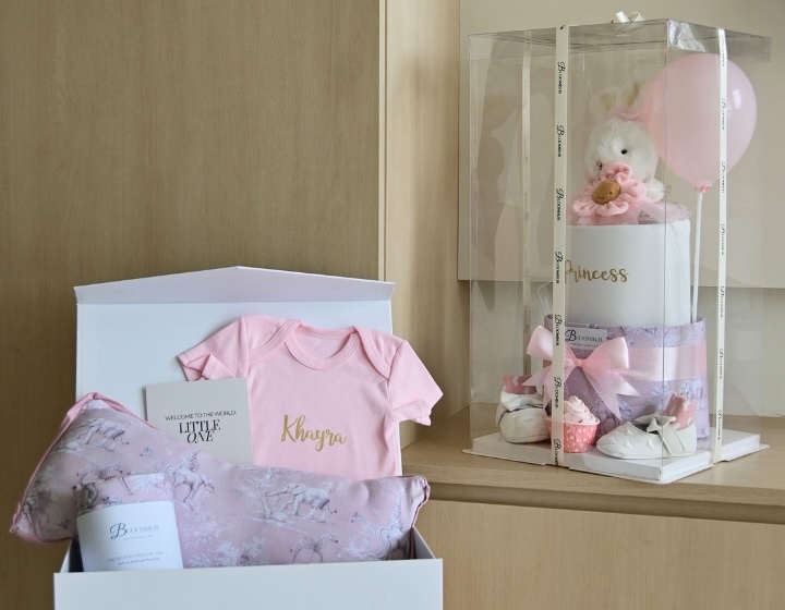 baby full month gift box - bloombub - diaper cakes