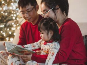 christmas pyjamas - burt's bees baby - matching pyjamas