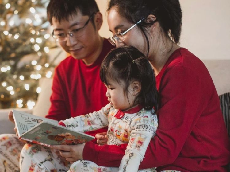 christmas pyjamas - burt's bees baby - matching pyjamas