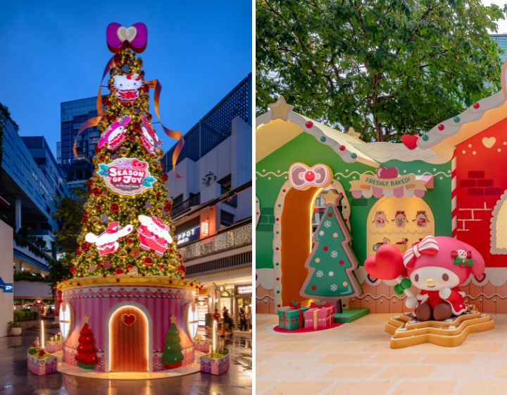 christmas events in singapore - one holland village light up - orchard central hello kitty sanrio
