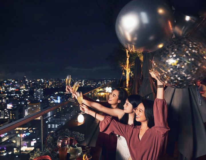 nye rooftop countdown party singapore - andaz mr stork