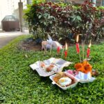 hungry ghost festival singapore - offerings by the side of the street