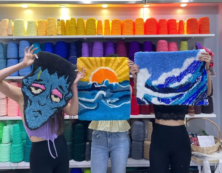 rug tufting workshops singapore - about you studio